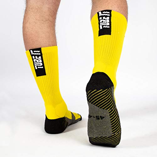 Uhlsport Tube It Calcetines con Grip, Hombre, Amarillo Lima/Negro, 41-44