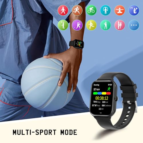 UHOOFIT Reloj Inteligente Hombre con Llamada Bluetooth, 1.95 "HD Fitness Smartwatch Hombre, Pulsómetro/Monitor de Sueño/Podómetro, 100+ Modos Deportivos, IP67 Impermeable para Andriod iOS