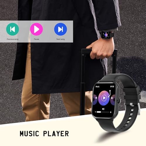 UHOOFIT Reloj Inteligente Hombre con Llamada Bluetooth, 1.95 "HD Fitness Smartwatch Hombre, Pulsómetro/Monitor de Sueño/Podómetro, 100+ Modos Deportivos, IP67 Impermeable para Andriod iOS