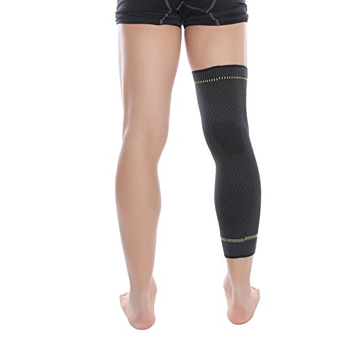 UKKO Rodilleras 2Pc Thermal Elastic Sports Extended Rodilleros Pierna Calentadores De Piernas Vendaje Antideslizante Pierna De Compresión Calentadores-General No Bandage