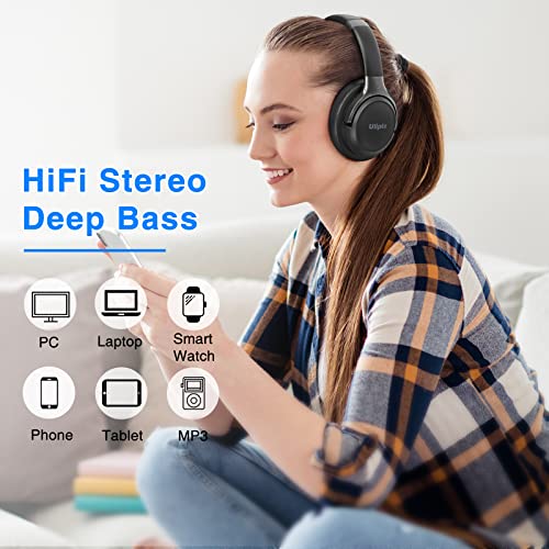 Uliptz Auriculares Inalámbricos Bluetooth, 65 Horas de Reproducción, 6 Modos de Sonido EQ, Auriculares Inalámbricos Diadema Estéreo HiFi con Micrófono, Audifonos Bluetooth 5.3 para PC/Teléfono