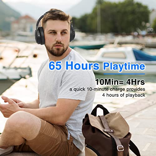 Uliptz Auriculares Inalámbricos Bluetooth, 65 Horas de Reproducción, 6 Modos de Sonido EQ, Auriculares Inalámbricos Diadema Estéreo HiFi con Micrófono, Audifonos Bluetooth 5.3 para PC/Teléfono