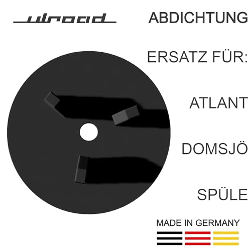 ULROAD I Made in Germany I Junta para Ikea Atlant Domsjö Boholmen udden Tapón Fregadero Fregadero Pieza de Repuesto Accesorio Cesta Filtro Antlant Tapón Junta de Repuesto