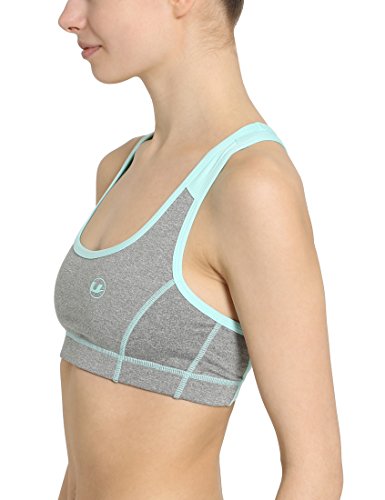 Ultrasport Fitness/Sport Soutien-Gorge Sujetador, Mujer, Gris/Agua, M