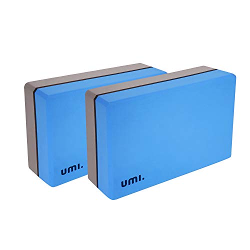 UMI. by Amazon - Bloque de Yoga de Espuma EVA con Alta Densidad, Ladrillo Yoga Antideslizante, Yoga Block para Estiramiento, Soporte, flexibilidad (Azul, Dos Partes) - 228 × 150 × 76 mm