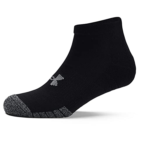 Under Armour Calcetines unisex UA Heatgear acolchados de corte bajo, paquete de 3, Negro (black Steel), XL