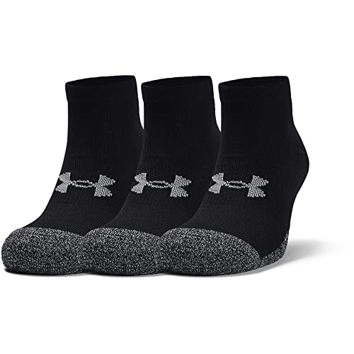 Under Armour Calcetines unisex UA Heatgear acolchados de corte bajo, paquete de 3, Negro (black Steel), XL