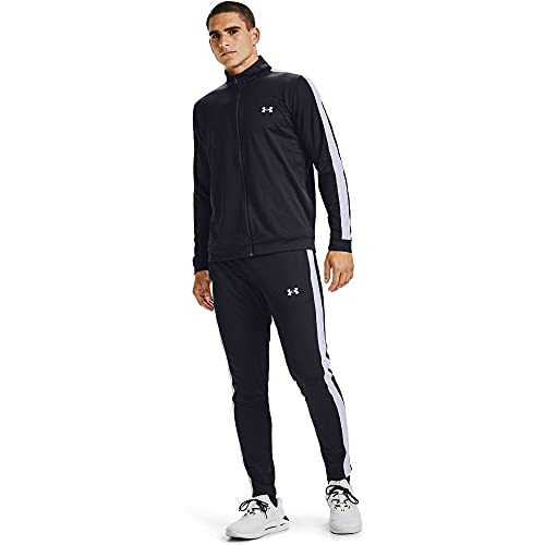 Under Armour EMEA Track Suit, chándal hombre, Negro (Black / White), L