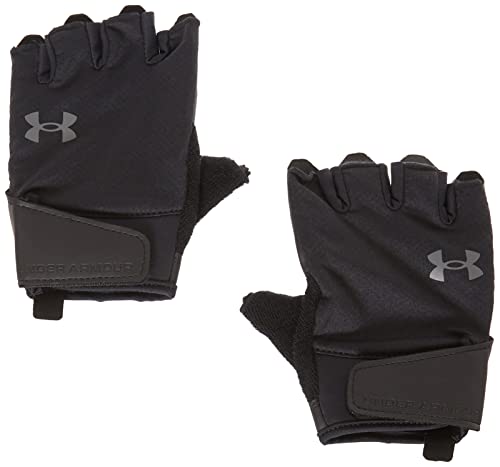 Under Armour Guantes de Entrenamiento para Hombre Medio Dedo, Negro, M