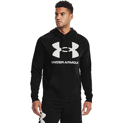 Under Armour Rival Fleece Big Logo HD, sudadera hombre, Negro (Black / Onyx White), 2XL