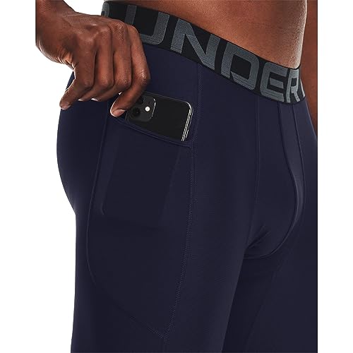 Under Armour Ua Hg Armour Leggings Pantalones, Azul (Midnight Navy 410/White), M para Hombre