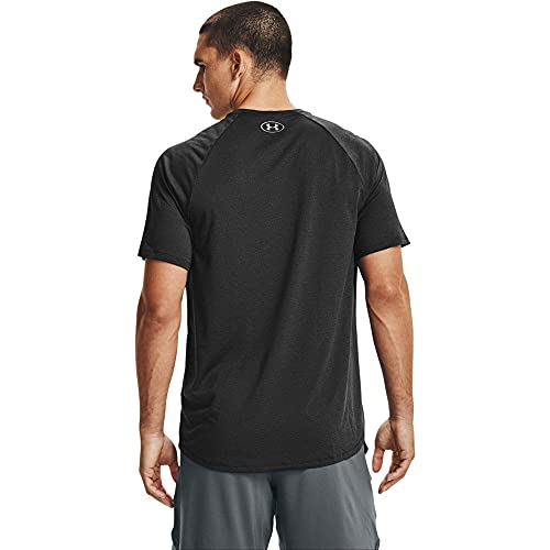 Under Armour UA Tech 2.0 SS Tee Novelty, camiseta para gimnasio, camiseta transpirable hombre, Negro (Black/Pitch Gray (001)), M