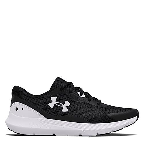 Under Armour UA W Surge 3, Zapatillas para Correr, Mujer, Negro Blanco Blanco, 40.5 EU