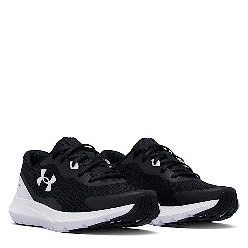 Under Armour UA W Surge 3, Zapatillas para Correr, Mujer, Negro Blanco Blanco, 40.5 EU