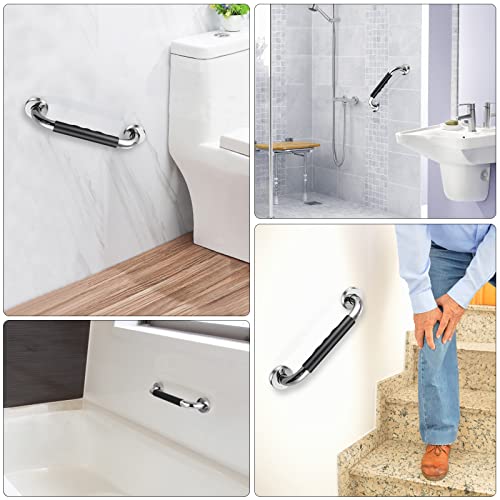 UNIDEAL Baño Asa De Seguridad, 30cm Asa de Seguridad Antideslizante,Superficies de Acero iInoxidable y Silicona, Barra de Agarre Mango para la pared, baño, bañera, pasamanos de escalera