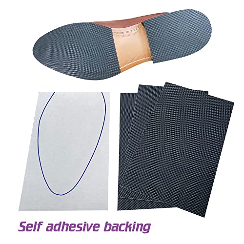 Unikstep 4 unidades de protectores para suelas de zapatos, almohadillas antideslizantes para el suelo y el talón de los zapatos, adhesivo de reducción de ruido autoadhesivo antideslizante (negro)