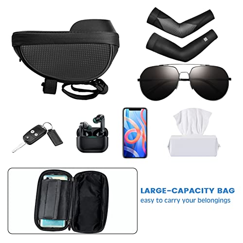 Unipampa Bolsa Manillar Bicicleta Impermeable, Bolsa para el Manillar de la Bicicleta, Bolsa Bicicleta con Visor, Soporte Movil Bicicleta, Bolsa de Bici TPU Pantalla Táctil para Teléfono de 6,7''