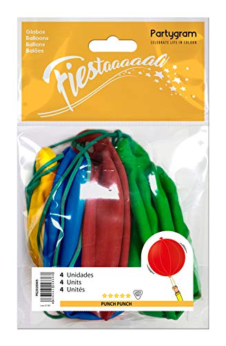 Unique- PARTYKIT Paquete de 4 globos Punch Ball de látex (5144)