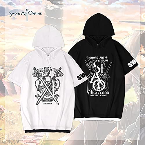 Unisex Casual Hoody Sao Top Anime Sword Art Online Kirito Camisetas de Manga Corta Casual Hoodies Kirito Top Camiseta Ropa Deportiva