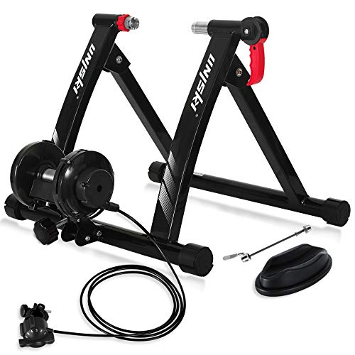 Unisky Rodillo para Bicicleta Rodillo Magnético Bicicleta para Entrenamiento con Control de Alambre a 6 Velocidades para Ruedas de 26"-29" o 700C Bicicletas de Montaña y de Carretera