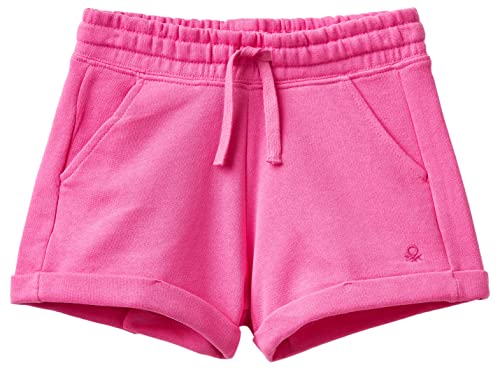 United Colors of Benetton Bermuda 3j68c901c Pantalones Cortos, Fuxia 1y8, 140 cm Niñas y niñas