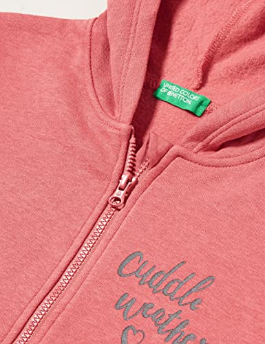 United Colors of Benetton Chaqueta con Gorra M/L 35TMG501I Sudadera con Capucha DE Manga Larga, Rosa Málaga 28V, 104 para Niñas