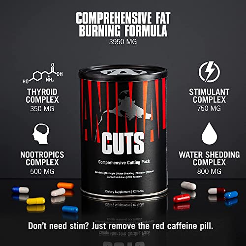 Universal Nutrition ANIMAL Cuts - Dieta y Definición Suplemento para el Control de Peso para Atletas de Alto Rendimiento - Estimula el Metabolismo y Aumenta el Gasto Energético, 42 unidades