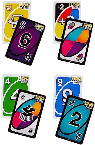 UNO FLIP - Juego de Cartas Familiar - 112 Cartas Doble Cara - Fomenta la Estrategia - Versión Competitiva - Regalo para Niños de 7+ Años y Adultos, GDR44