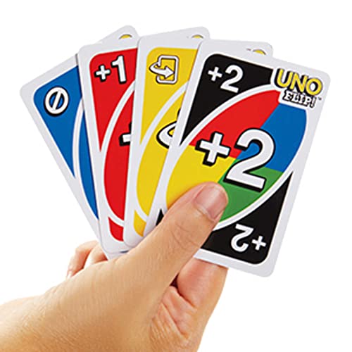 UNO FLIP - Juego de Cartas Familiar - 112 Cartas Doble Cara - Fomenta la Estrategia - Versión Competitiva - Regalo para Niños de 7+ Años y Adultos, GDR44