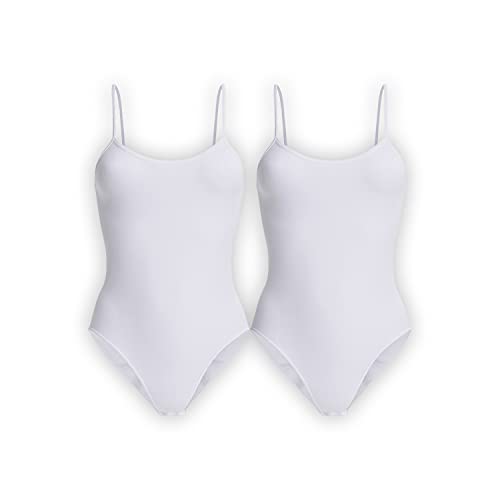 UnsichtBra Pack de 2 Bodys para Mujer (2 x Blanco, L-XL)