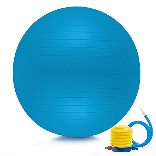 unycos - Pelota 55/65/75 cm de Pilates, Fitness, Yoga, Embarazo, Deporte, Fitball para Ejercicios de Gimnasia, Silla de Equilibrio, Anti-Reventones, Anti-Burst, No Tóxica | Incluye Inflador