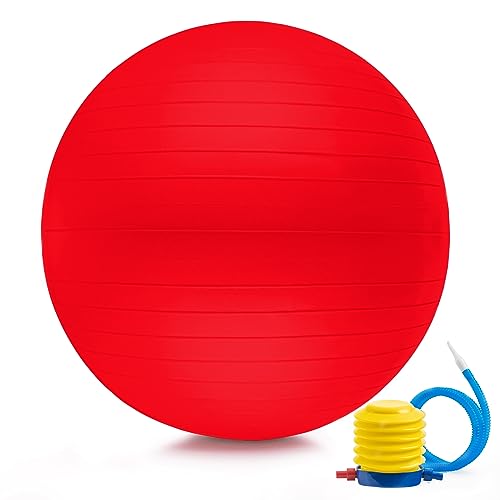 unycos - Pelota 55/65/75 cm de Pilates, Fitness, Yoga, Embarazo, Deporte, Fitball para Ejercicios de Gimnasia, Silla de Equilibrio, Anti-Reventones, Anti-Burst, No Tóxica | Incluye Inflador