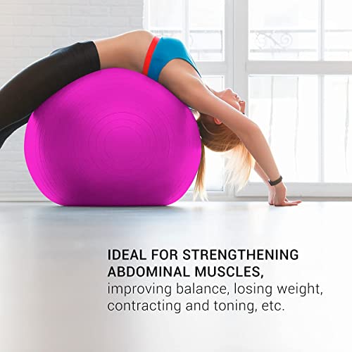 unycos - Pelota 55/65/75 cm de Pilates, Fitness, Yoga, Embarazo, Deporte, Fitball para Ejercicios de Gimnasia, Silla de Equilibrio, Anti-Reventones, Anti-Burst, No Tóxica | Incluye Inflador