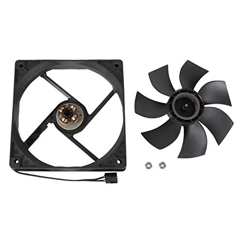 UNYKAch Ventilador 120 mm, Negro, 1800 RPM, 4 Pines, 7 Aspas para Armario Servidor Rack