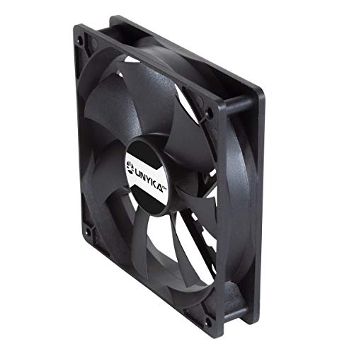 UNYKAch Ventilador 120 mm, Negro, 1800 RPM, 4 Pines, 7 Aspas para Armario Servidor Rack