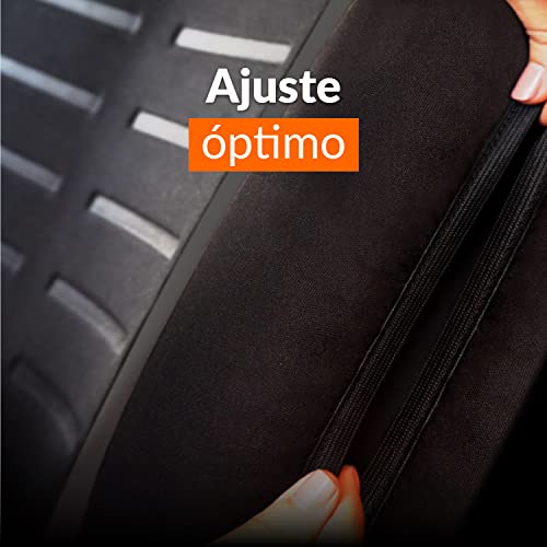 Upgrade4cars Fundas Asientos Delanteros Coche Universales Negro Gris | Protector de Asiento Delantero para Conductor y Copiloto | Accesorios Interior para Mujer y Hombre