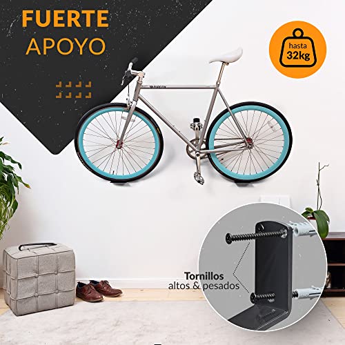 Upgrade4cars Soporte Bicicletas Pared Pedal | Colgador Bici Horizontal Negro | Soportes para Colgador Bicicleta | Accesorios Bicis