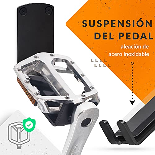 Upgrade4cars Soporte Bicicletas Pared Pedal | Colgador Bici Horizontal Negro | Soportes para Colgador Bicicleta | Accesorios Bicis