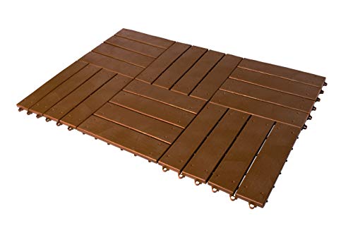 UPP 4063384005272/527 - Baldosas de jardín para Exteriores, 30 x 30 cm, Resistente a la Intemperie, para balcón, jardín y terraza, instalación fácil y rápida [6 Piezas, Tablas de Madera]