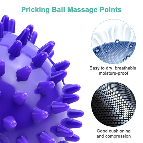 URAQT Bolas Masaje, 3pcs Pelota Masaje Muscular con Pinchos, Massage Balls para Rehabilitación, Masajeador de Pies y Manos de Aliviar Fascitis Plantar, Fisioterapia Cervicales, Liberación Miofascial