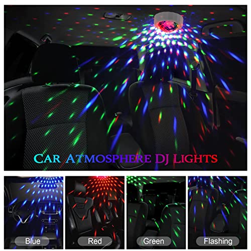 ​URAQT Luces Discoteca para Fiestas, 1 PCS Mini Luces Discoteca, 4 Colores Luces LED Portátiles para Fiestas en el Hogar, USB Luces Bola Discoteca para Fiestas y Decoración Interior del Coche Blanco