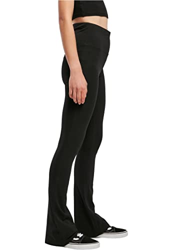 Urban Classics Mallas para Mujer orgánicas elásticas Pantalones de Yoga, Negro, L