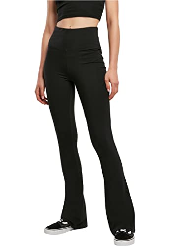 Urban Classics Mallas para Mujer orgánicas elásticas Pantalones de Yoga, Negro, L