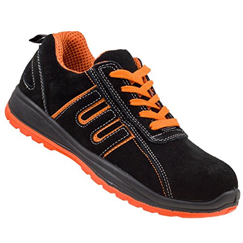 Urgent Calzado de seguridad modelo 216 S1 EN ISO 20345 unisex, negro, naranja, 44 EU