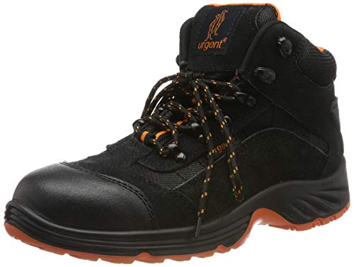 Urgent Zapatos de trabajo Zapatos de seguridad, negocios, industria, construcción, producción e industrial, botas de trabajo 103 SB, Negro y naranja., 37 EU