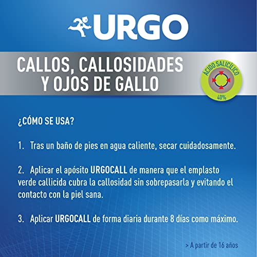 Urgo - Urgocall - Para callos instalados y dolorosos – Con ácido salicílico - Caja de 12 apósitos