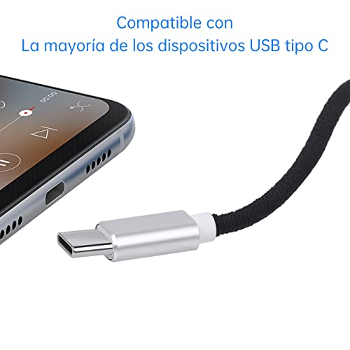 URIZONS Auriculares USB C Tipo C Trenzado Colorido - In-Ear con Micrófono Control de Volumen y Sonido Puro, Auriculares para Huawei Samsung Google Pixel(7#)