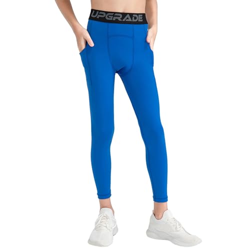 URMAGIC Pantalones Deportivos para niños, Mallas de compresión Juveniles de Secado rápido con Bolsillo, Mallas atléticas para Baloncesto, Correr, béisbol, fútbol