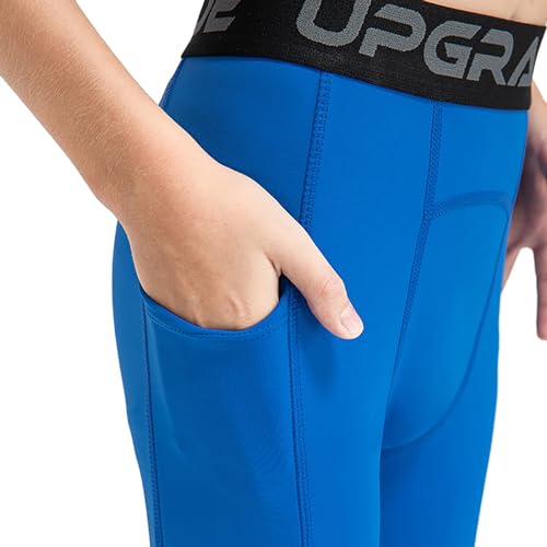 URMAGIC Pantalones Deportivos para niños, Mallas de compresión Juveniles de Secado rápido con Bolsillo, Mallas atléticas para Baloncesto, Correr, béisbol, fútbol