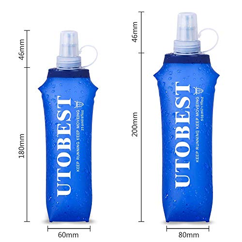 UTOBEST Soft Flask 250ML Botella Flexible Plegable Trail Running TPU Bpa Free